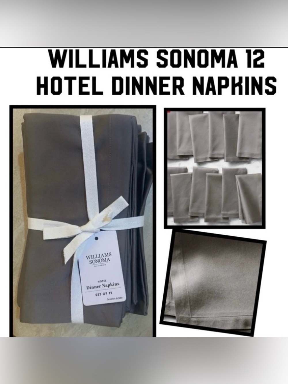 Williams Sonoma Hotel Dinner Napkins